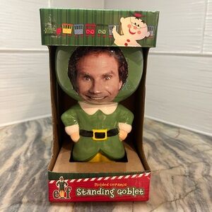 Movie Elf Buddy Badge Standing Molded Ceramic Goblet MWT